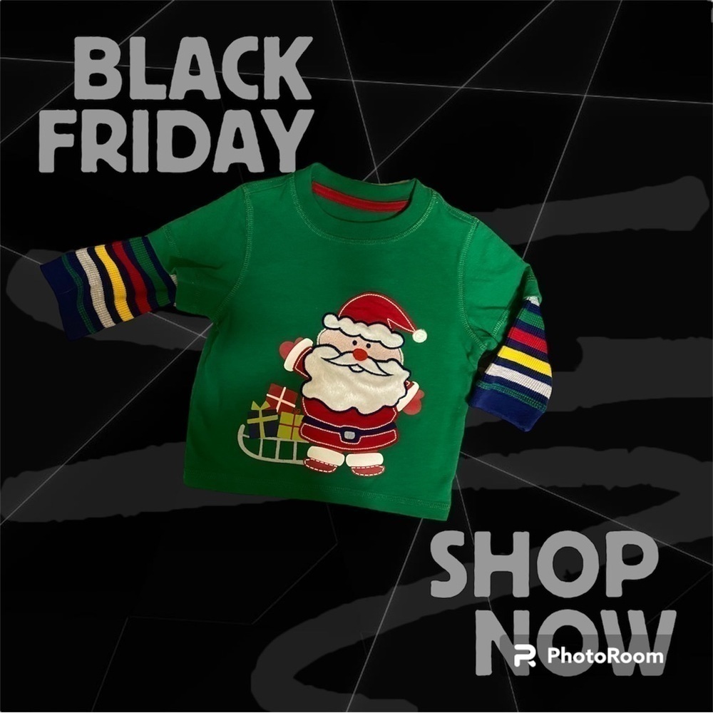 Santa Christmas Fuzzy Green Top